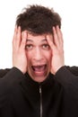 Young screaming man isolated portrait Royalty Free Stock Photo