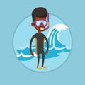 Young scuba diver vector illustration. Royalty Free Stock Photo