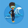 Young scuba diver vector illustration. Royalty Free Stock Photo