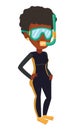 Young scuba diver vector illustration.