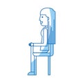 Young seated woman avatar character