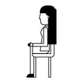 Young seated woman avatar character