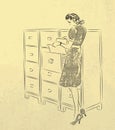 Young secretary looking for documents Royalty Free Stock Photo