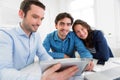 Young serious couple meeting a real estate agent Royalty Free Stock Photo