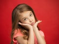 Young serious thoughtful sad teen girl Royalty Free Stock Photo