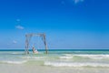 Young woman on swing Phu Quoc Royalty Free Stock Photo