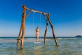 Young woman on swing Phu Quoc Royalty Free Stock Photo