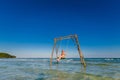 Young woman on swing Phu Quoc Royalty Free Stock Photo