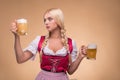 Young blonde wearing dirndl