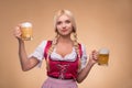 Young blonde wearing dirndl