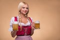 Young blonde wearing dirndl