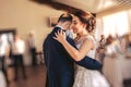 Young couple dancing during the wedding ceremony. Folk tradition Royalty Free Stock Photo