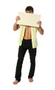 Young Man with Copy Space Blank Banner Royalty Free Stock Photo