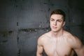 Young men bodybuilder athlete, Studio portrait