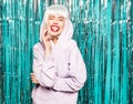 Portrait of beautiful woman posing in studio