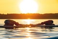 Girl family man woman are doing yoga on a sup Royalty Free Stock Photo