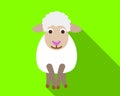 Young sheep icon, flat style