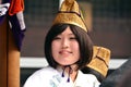 Young shinto priestess during Aoba festival