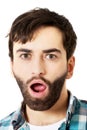 Young shocked man with mouth open. Royalty Free Stock Photo