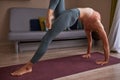 Bridge pose of young woman doing exercise for spine Royalty Free Stock Photo