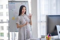 Young sign language interpreter conducting a webinar for deaf people