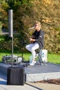 Young singer with guitar in Swinoujscie