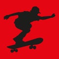Young Skateboarder Silhouette Royalty Free Stock Photo