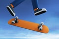 Young skateboarder jumping 3d illustrations