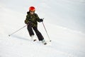 Young skier during a decent Royalty Free Stock Photo