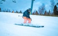 Young skier enjoying his time on skis