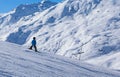 Young skier. Ski resort Ski resort Val Thorens.