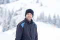 Young skier, skiing in a Austrian mountain resort Royalty Free Stock Photo