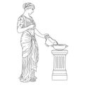 A young slender ancient Vector Greek women