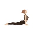 Young slim woman doing yoga exercise. Urdhva Mukha Shvanasana, upward facing dog pose