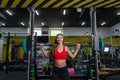 Sport woman training in modern gym. Healthy lifestyle Royalty Free Stock Photo