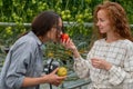 Young smiling agriculture woman worker working, harvesting tomatoes in greenhouse. Royalty Free Stock Photo