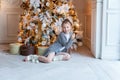 Young girl with Christmas sparkler Royalty Free Stock Photo