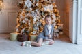 Young girl with Christmas sparkler Royalty Free Stock Photo