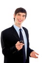 young smiling business man using cell phone Royalty Free Stock Photo