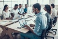 Young Smiling Business People Working on Laptops Royalty Free Stock Photo