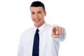 Young smiling businessman pointing you out Royalty Free Stock Photo