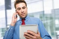 Young businessman talking on the phone Royalty Free Stock Photo