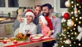 Smiling family taking selfie for Christmas Royalty Free Stock Photo