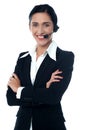 Young smiling female customer support staff Royalty Free Stock Photo