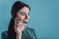 young smiling female support hotline worker Royalty Free Stock Photo