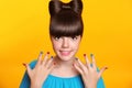 Young smiling girl. Makeup. Beautiful teen with bow hairstyle an Royalty Free Stock Photo