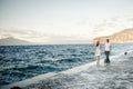 Young smiling tender romantic couple in Positano, Italy