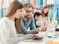 University students studying together Royalty Free Stock Photo