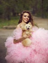 Glamour woman with dog Royalty Free Stock Photo