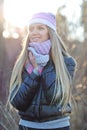 Young smiling woman outdoors portrait Royalty Free Stock Photo